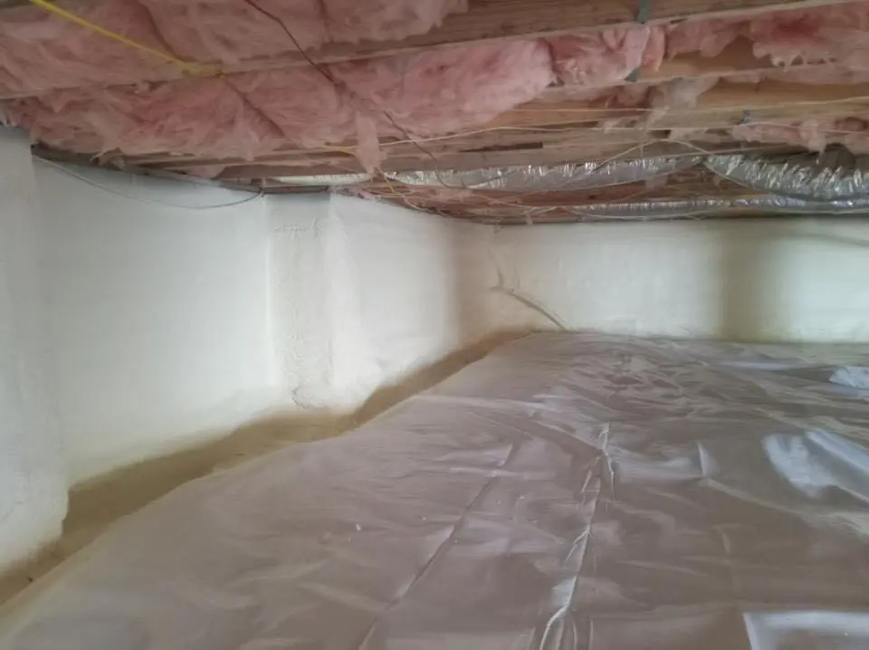 Crawl space encapsulation with closed-cell spray foam for Roof Leak Repair in Upper Uwchlan